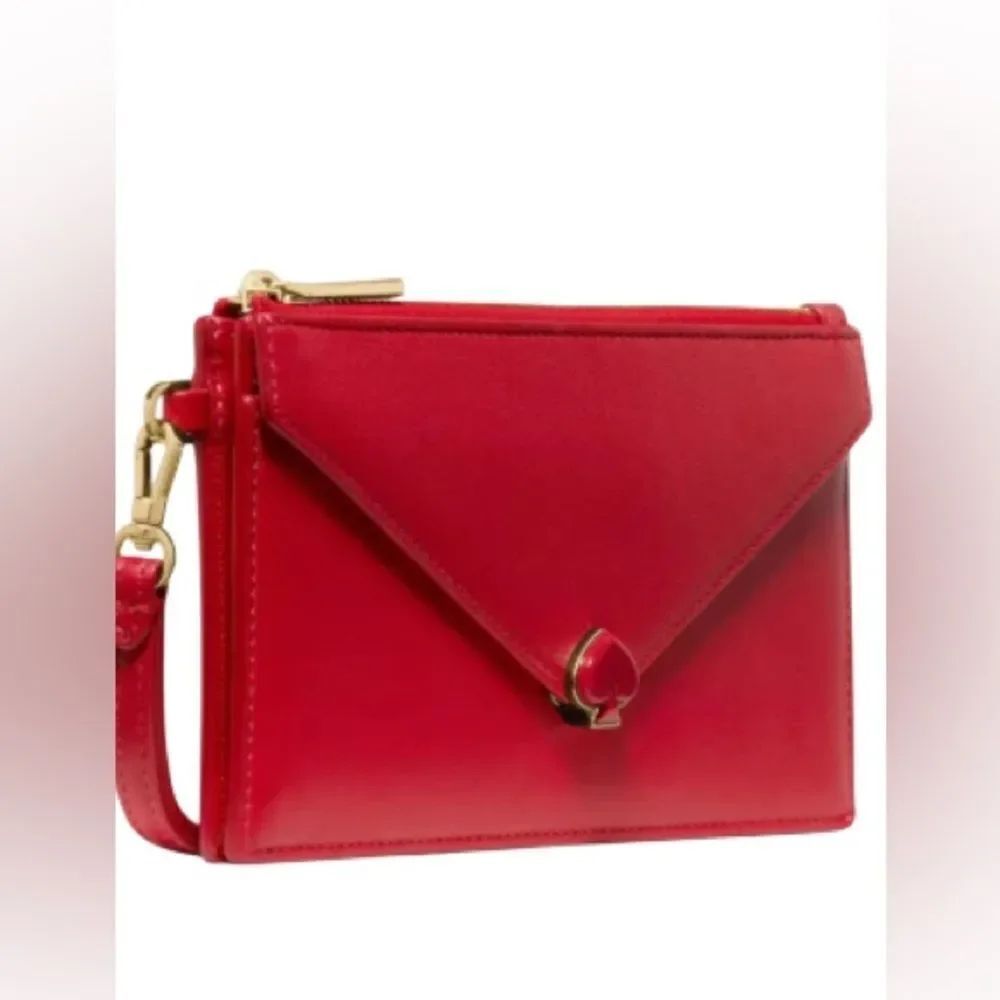 New Kate Spade Yours Truly Envelope Wristlet in Cherry Rouge MSRP $189
